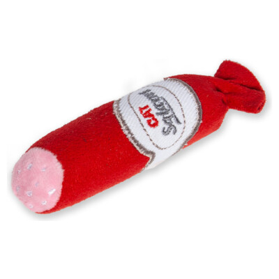 Karlie Katzenspielzeug Textil Salami rot 11,5 cm mit Catnip Katzen Spielzeug