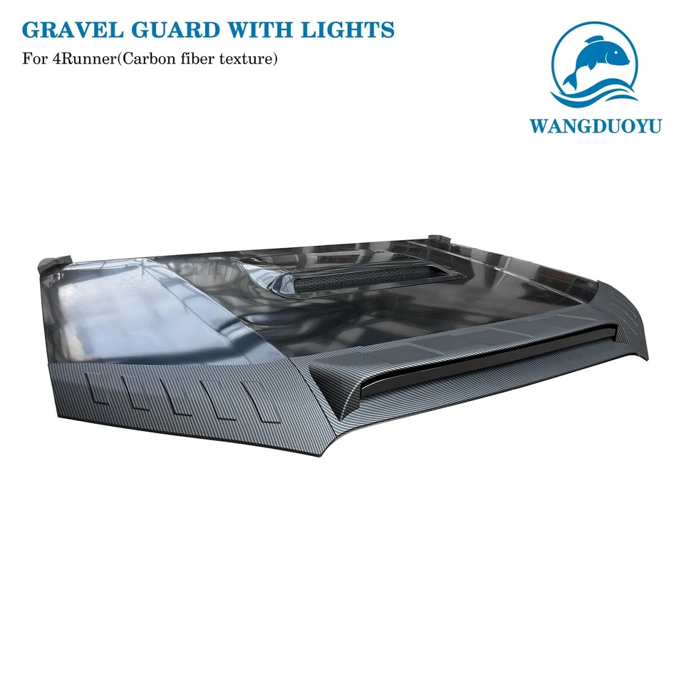Hood Shield Protector for Toyota 4runner 2010-2024 with LED Lights (Carbon Fiber - Изображение 4 из 4