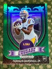2021 Panini Prizm Draft Picks #180 Terrace Marshall Jr RC GREEN PARALLEL CRUSADE