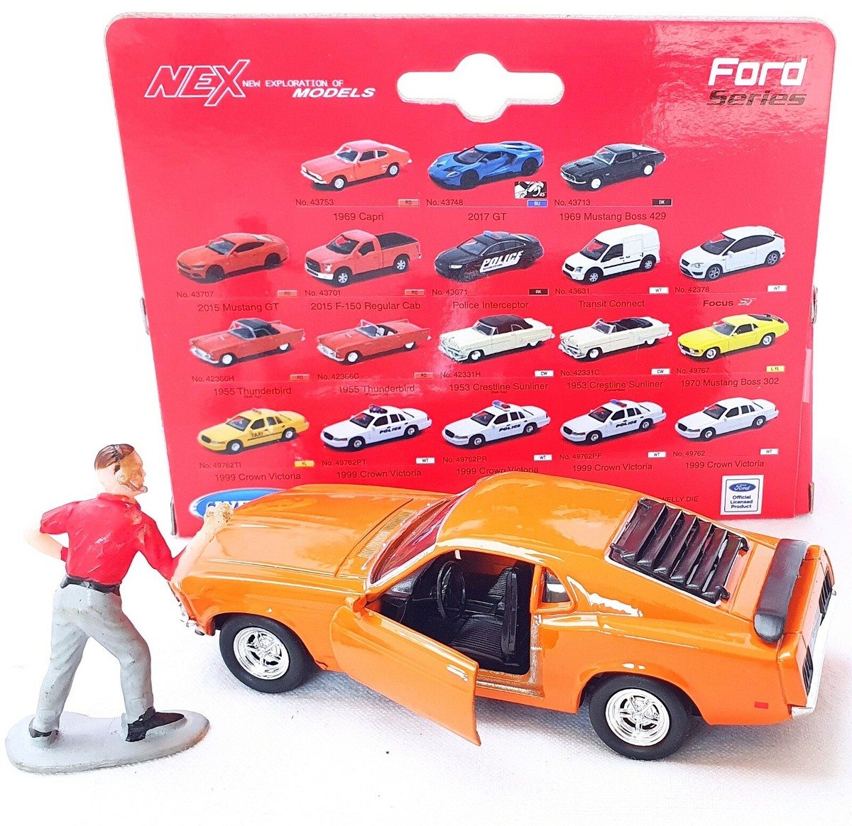 Welly NEX 1:38 FORD MUSTANG BOSS 309 FASTBACK Orange Pull Back