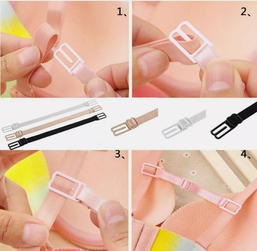 3PCS Lady Nonslip Elastic Adjustable Band Bra Strap Holder Strap Racer Back Clip - Picture 7 of 7