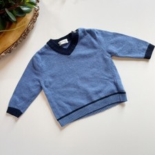   Neiman Marcus Italian Wool / Cashmere Blue Sweater   Free Shipping