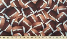 Football Sports Ball Game Man Cave Boy PE School Cotton Fabric By the Yard FQ
