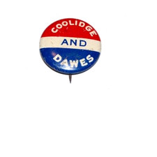 1924 CALVIN COOLIDGE CHARLES DAWES President campaign pinback political button