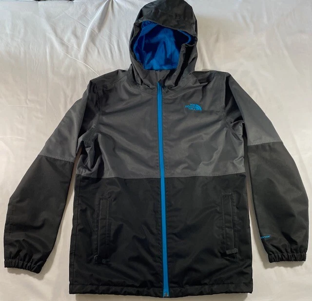 The North Face Dryvent Rain Wind Black Youth Large Hooded Full Zip Coat Jacket