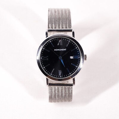 10'' Monument Metal Wrist Watch Silver Japanese Quartz Jewelry Bracelet Silver