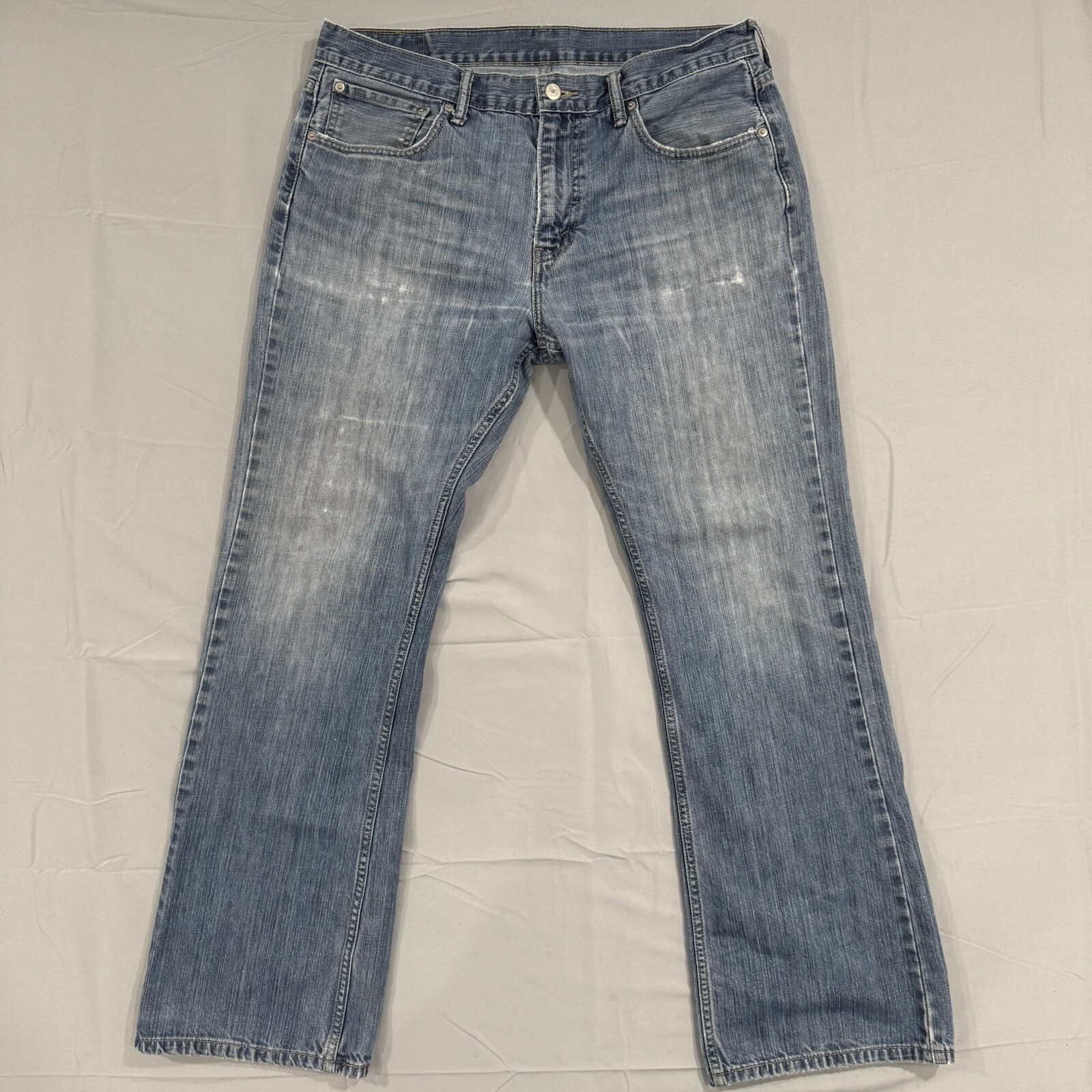 Levi's Men's 527 Boot Cut Jeans 36x32 Medium Wash Distressed Whiskered Wallet