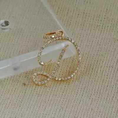 1Ct Round Lab Created Diamond 'D' Initial Letter Pendant 14K Yellow Gold Plated