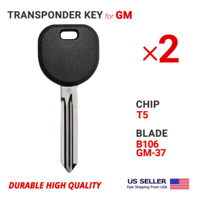 2X Transponder Key For GM B106 GM-37 Chip 13 PT04-PT B107-PT High Quality