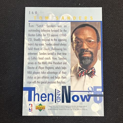HOF TOM “SATCH” SANDERS 1994-95 UPPER DECK SIGNED AUTOGRAPHED CARD #360 CELTICS - Picture 2 of 2