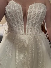 Worn Once Custom Made Wedding Dress Size 12-14