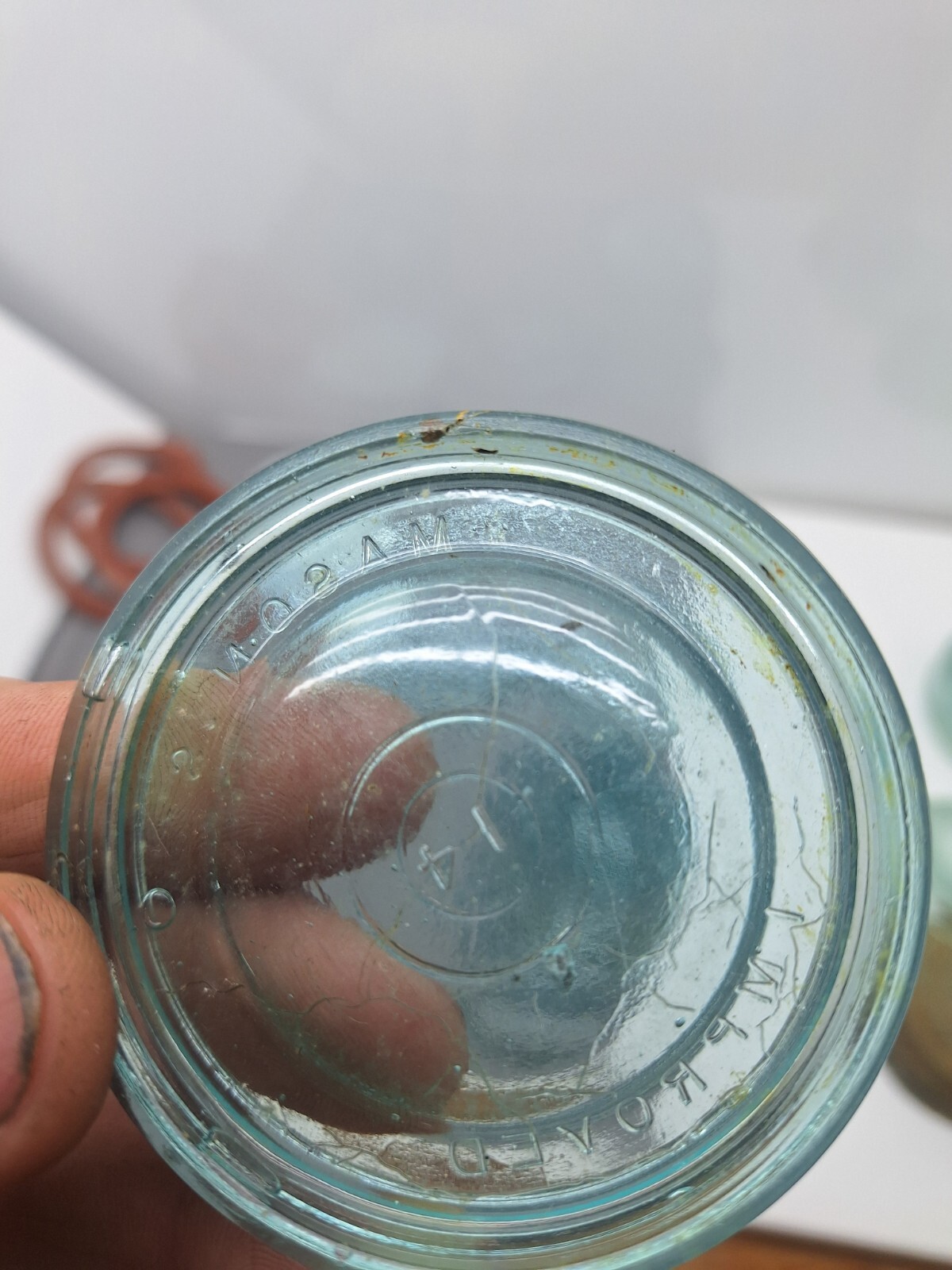 Antique Ball Mason Jar Glass Lids Atlas White Crown eBay