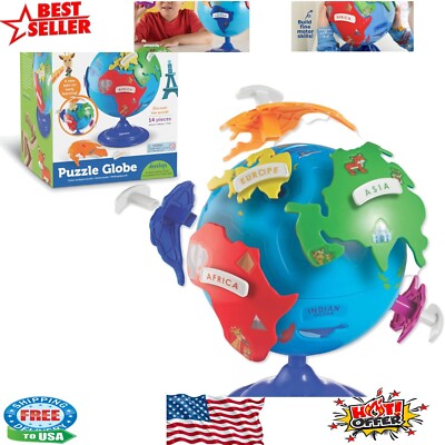 Interactive Puzzle Globe for Children - 14 Pieces of Learning Fun for Ages 3+