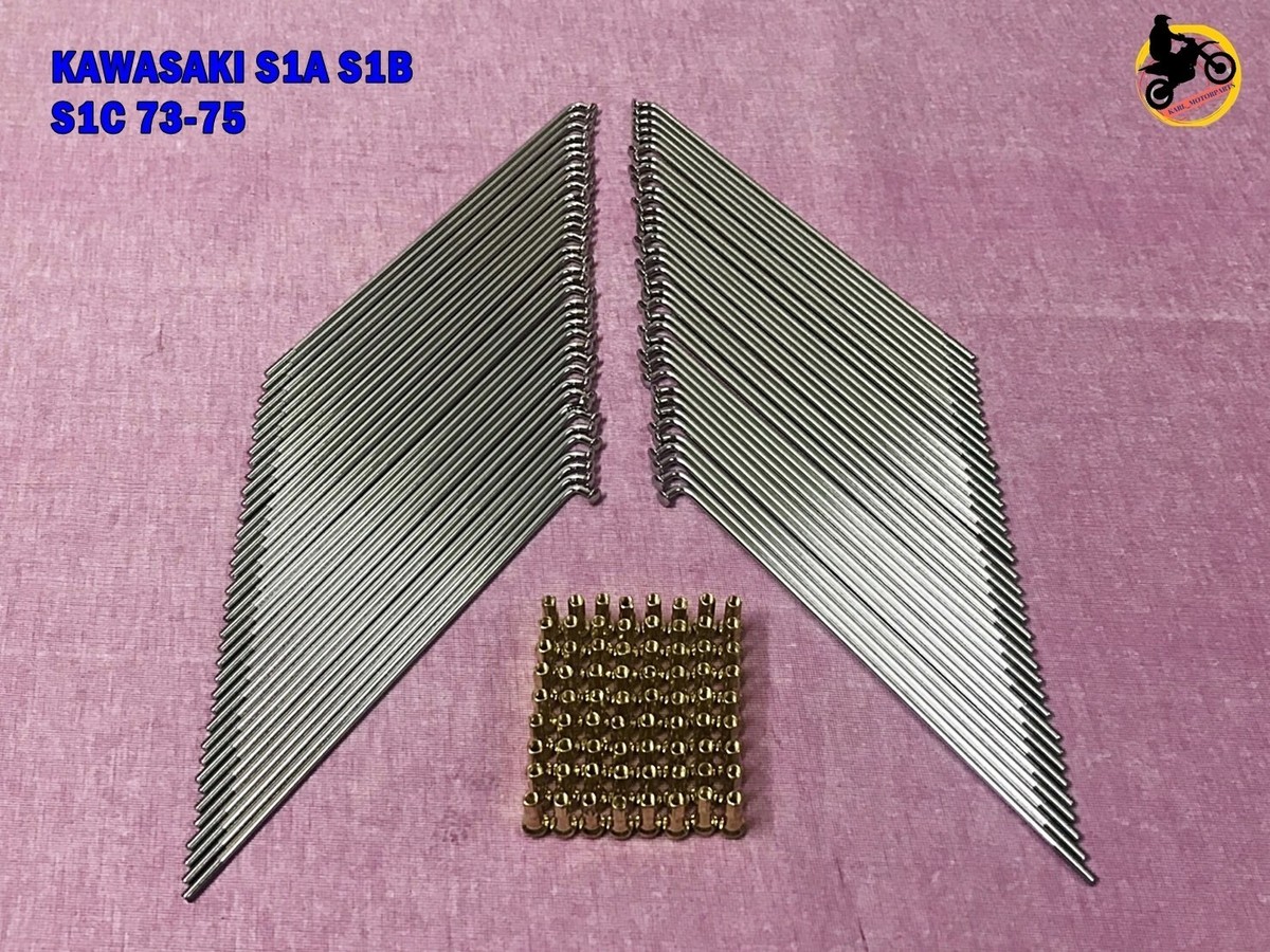 KAWASAKI S1 A/B/C 1973-1975 FRONT/DRUM + REAR/DRUM WHEEL SPOKE SET