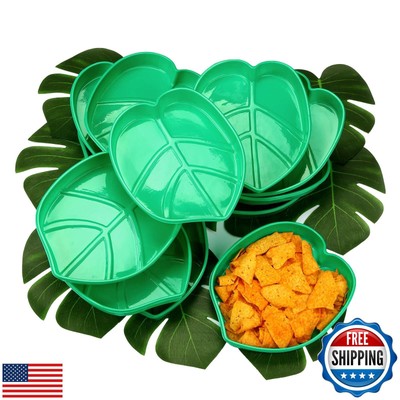Palm Leaf Snack Tray Hawaii Style Reusable Food Tray with Tropical Imitation 