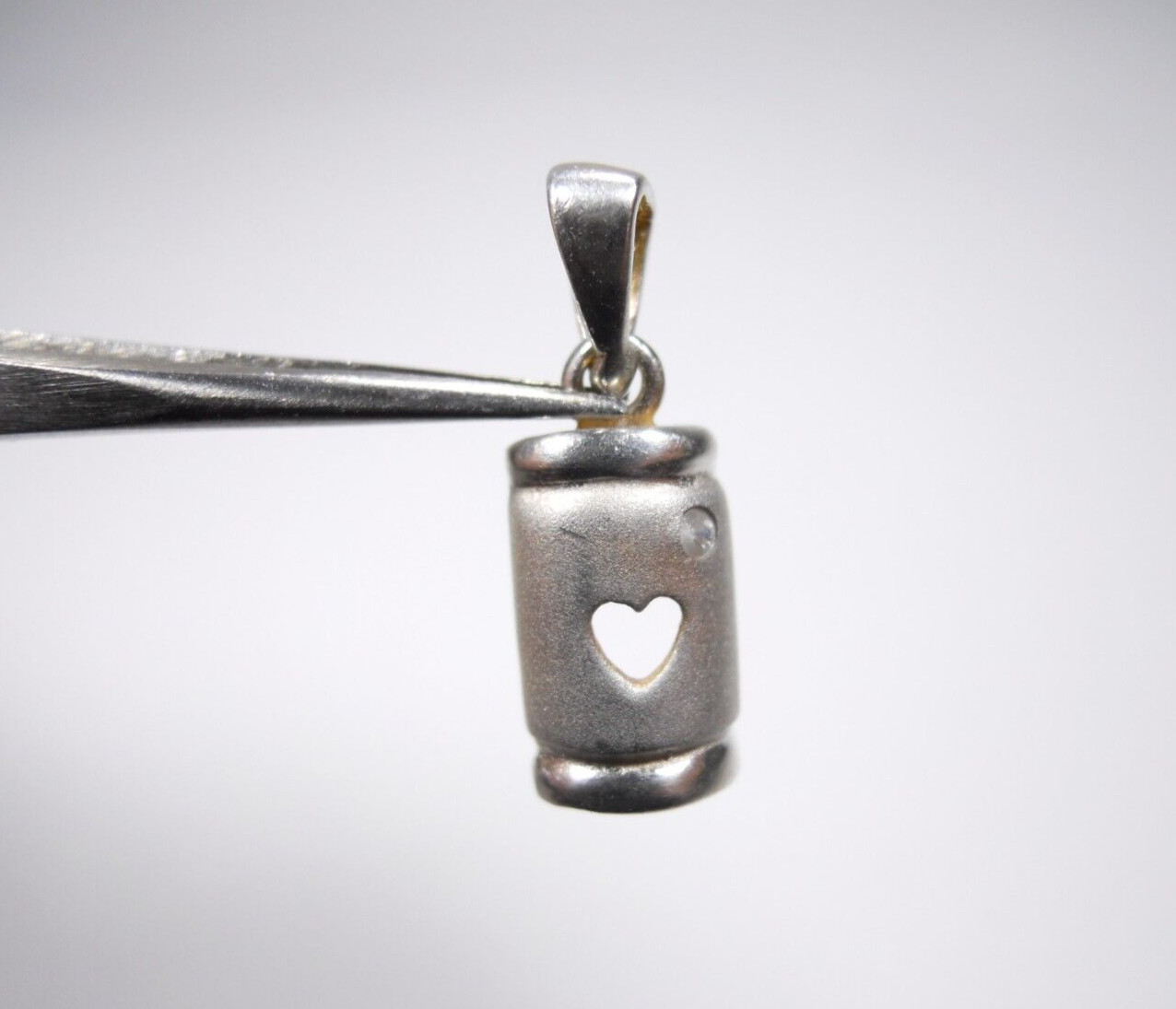VINTAGE RECTANGULAR OPEN HEART CLEAR STONE STERLI… - image 5
