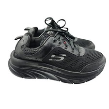 Skechers Wide Fit Womens Black D'lux Walker Infinite Lace Up Sneakers Size 8