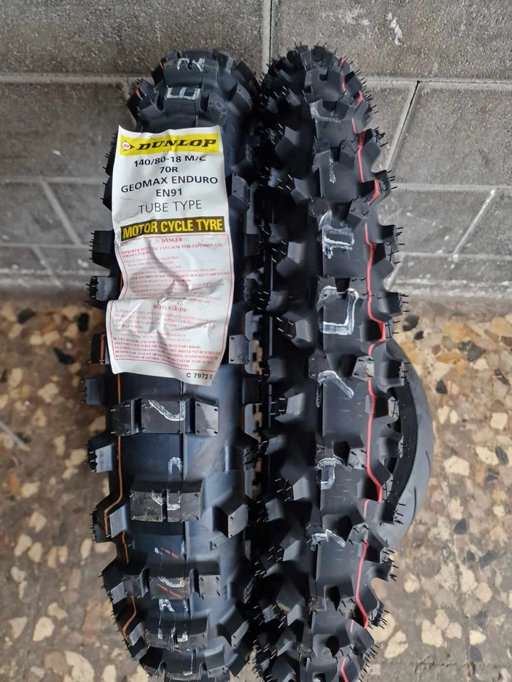 Coppia 90/90-21 54R e 140/80-18 70R DUNLOP GEOMAX ENDURO EN91 DOT22/24 OFF-ROAD - Immagine 2 di 2