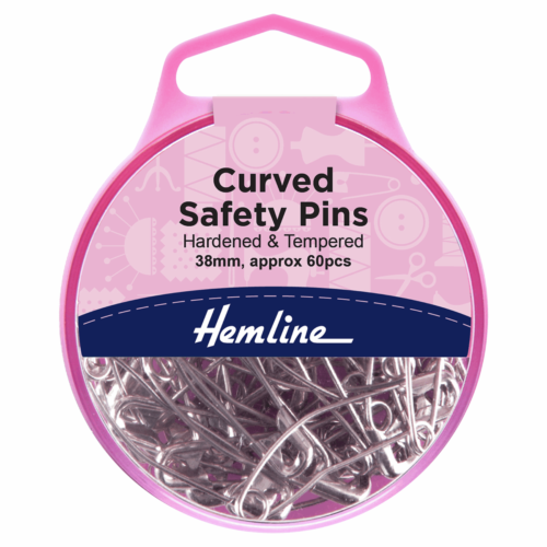Quality Curved Safety Pins in a Useful Closable Storage Box Nickel 60pcs 38mm - Picture 1 of 1