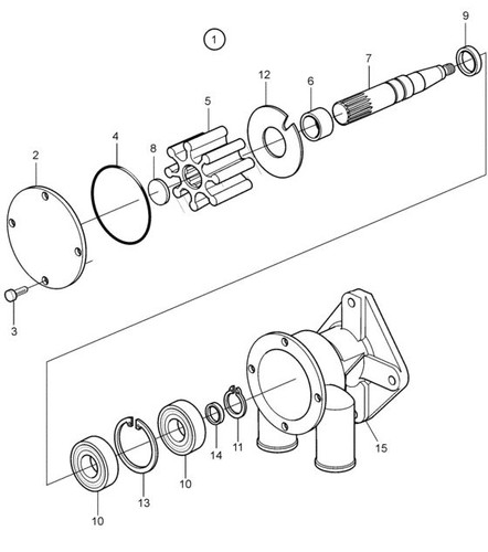 Sea Water Pump Repair Kit For Volvo Penta D2 55 D2 75 350 Impeller Ebay
