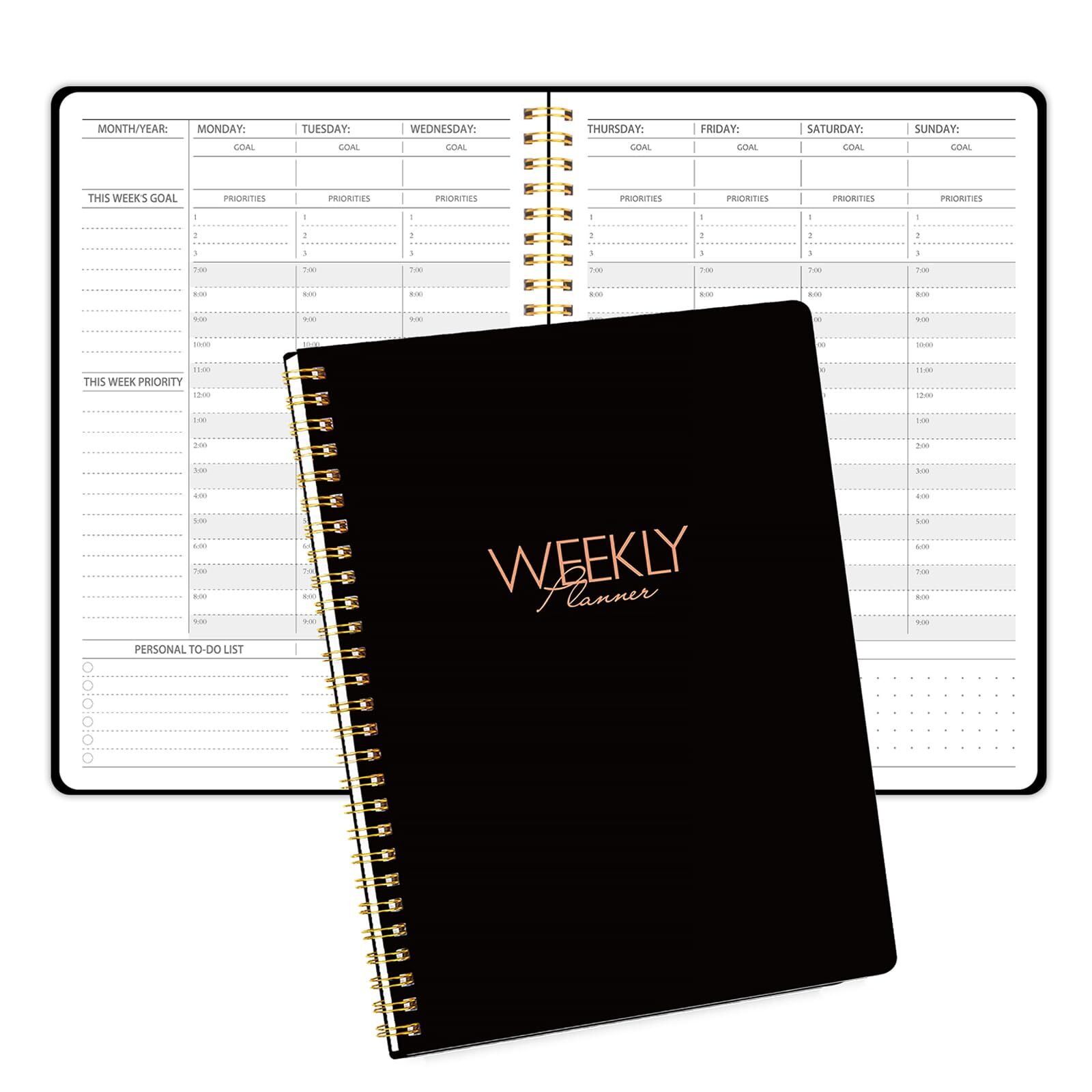 Weekly Appointment Planner with Hourly Schedule,Priorities & Habit Tracker Or...