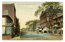 Willimantic Conn CT - MAIN STREET STORE FRONTS - Postcard