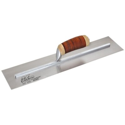 Kraft Tool Concrete Finishing Trowel Elite Series Leather Handle 12'' x 3'' 