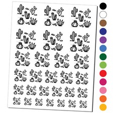 Cactuses Succulent and Stones Temporary Tattoo Water Resistant Set