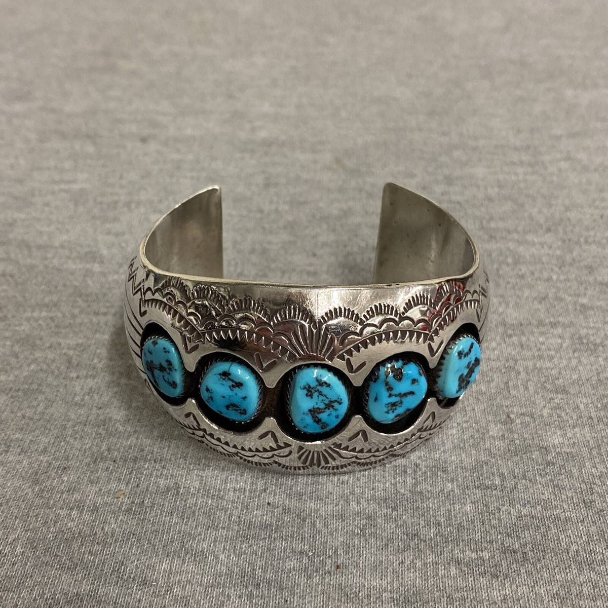 P. Benally VTG Navajo Native American Turquoise Cluster