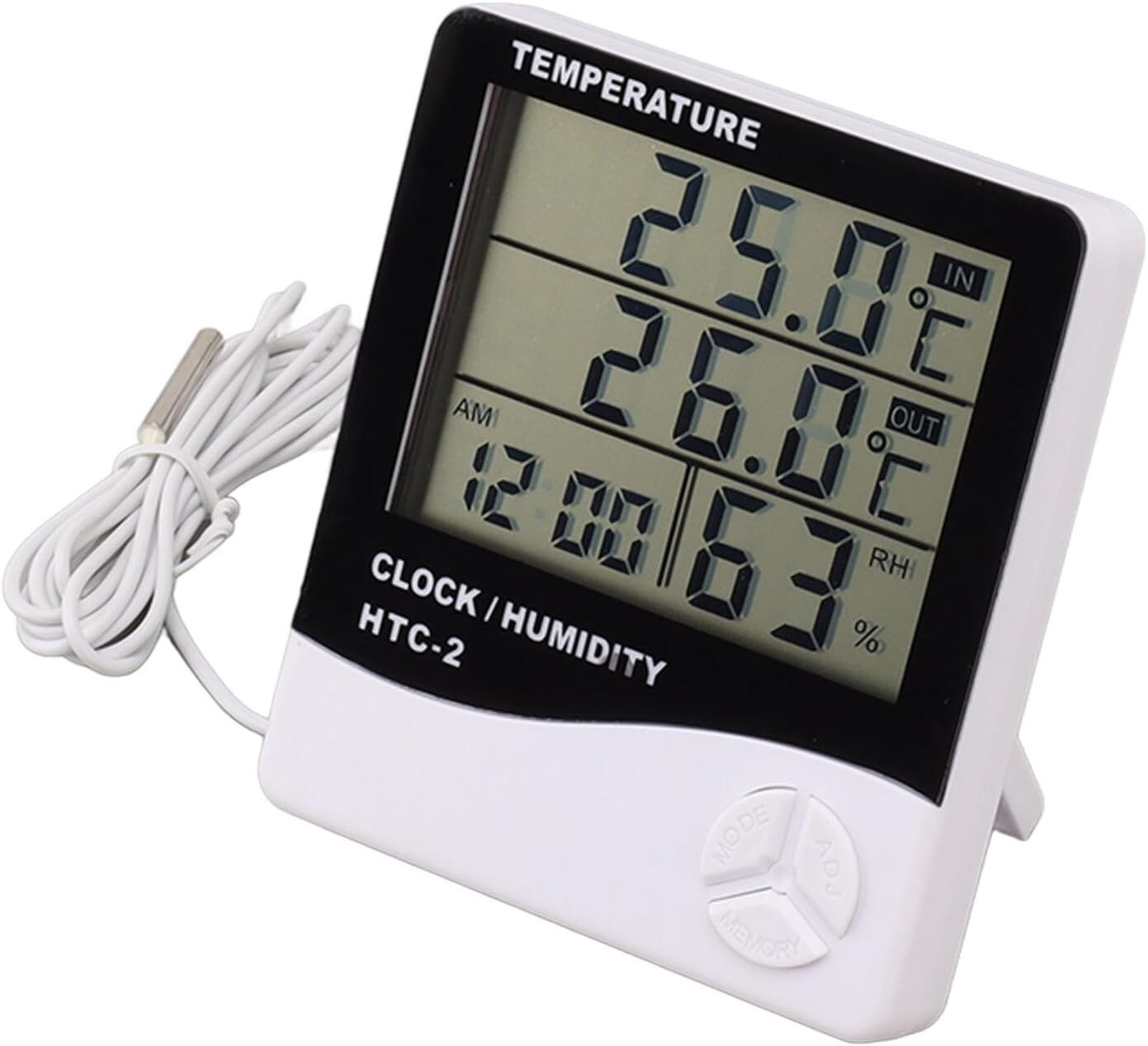 Termometro Interiores Exteriores temperatura y humedad Higrómetro Digital HTC-2