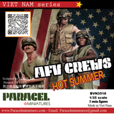 PARACEL MINIATURES VIETNAM SERIES BVN3518 AFV CREWS "HOT SUMMER" 3 FIGURES