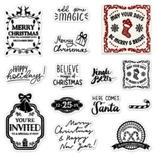 Merry Christmas Words Clear Stamps for Card Making Journaling Scrapbooking ...
