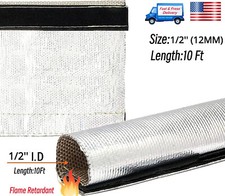 12id Metallic Heat Shield Sleeve 10ft Insulated Wire Hose Cover Heat Sheath