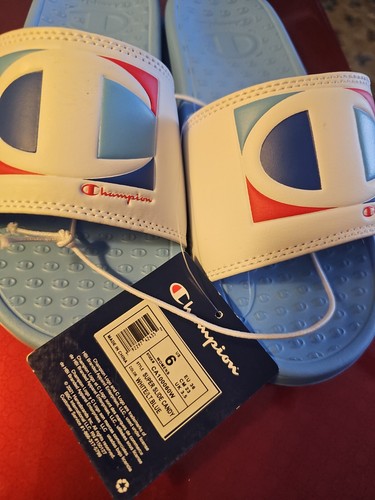 Champion Damengröße 6 Pantoletten Sandalen blau und weiß - Bild 2 von 4
