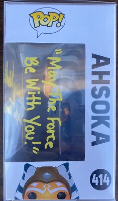 Ashley Eckstien Signed Ahsoka Tano Star Wars Excl Funko Pop. Insc