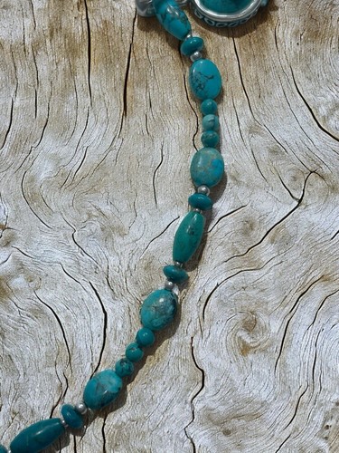 SIGNED BARSE STERLING SILVER & TURQUOISE BEADED HEART NECKLACE Chunky Gloral - 第 8/10 張圖片