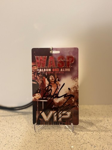 BLACKIE LAWLESS SIGNED AUTOGRAPHED VIP LANYARD WASP RARE ALBUM ONE ALIVE