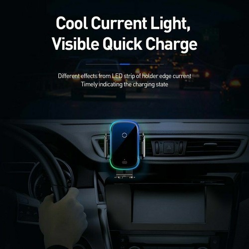 Baseus 15W Qi Wireless Charger Air Vent Dashboard Car Phone Holder Desk Stand - Picture 8 of 13