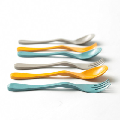 Knork Eco pflanzliche Gabel & Löffel Reiseset 6-teiliges Utensilienset
