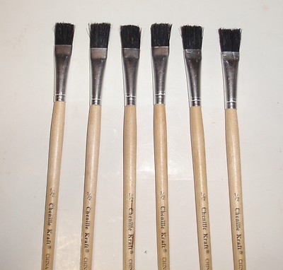 Chenille Kraft 12'' Long Handle Easel Brush 1/2'' Wide 1 in Hair Set of 6