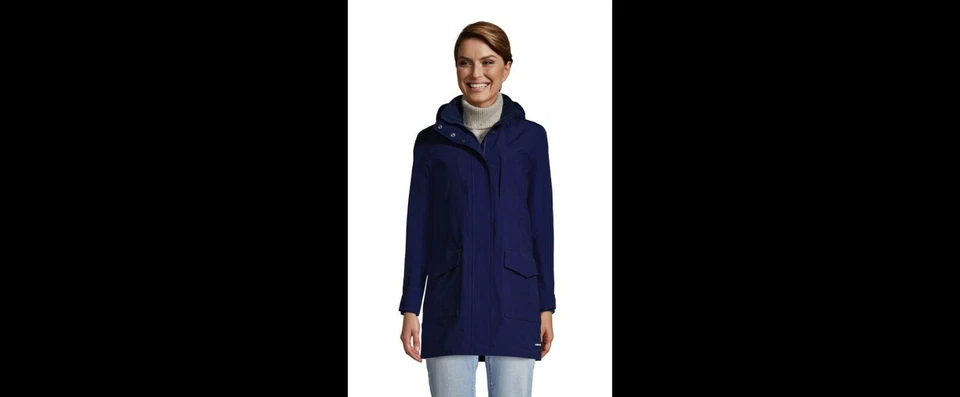 Lands End Women's Squall Raincoat Blue UK M RRP £135 LN112 MM 03 - Image 2 of 4