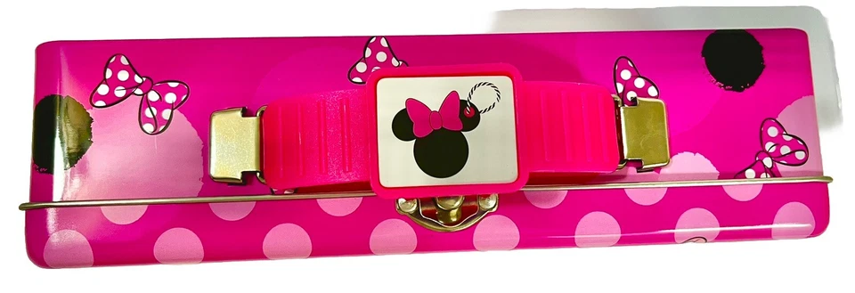 Disney Minnie Mouse-Caja de almuerzo/aperitivos-L8”-W3.25”-H2”-Profundidad 2”-Rosa-Metal/Estaño Foto 2 de 4