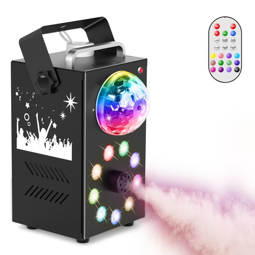 Máquina antiniebla luces bola discoteca, máquina de humo con 9 luces LED + control remoto 700W niebla - Imagen 5 de 12