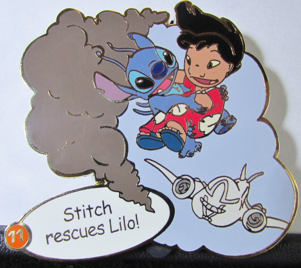 スティッチ 限定版 ピンバッジ 2002 Disney Auctions Story of Lilo & Stitch Rescue #11 LE 100 Pin