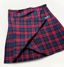 Vintage Scottish Wool Tartan Kilt Mens 48 Waist Red Plaid USA Buckle Wrap