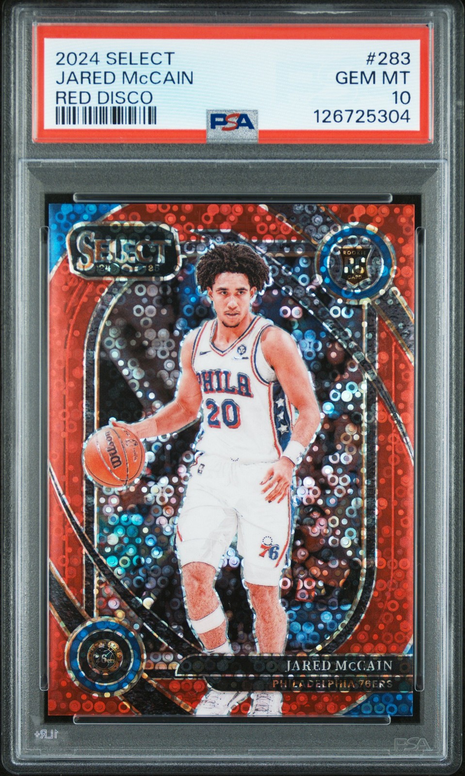 2024 PANINI SELECT RED DISCO #283 JARED MCCAIN 26/49 PSA 10