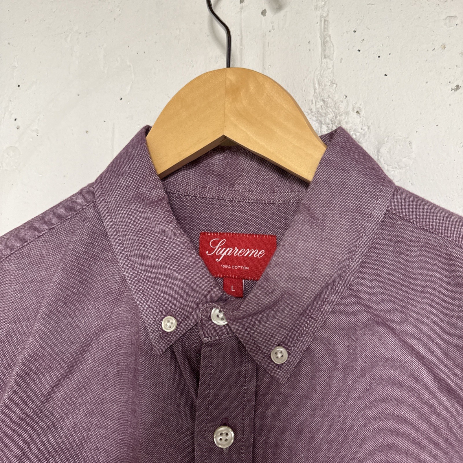 Supreme Long Sleeve Solid Button-Down Shirt Oxfor… - image 3