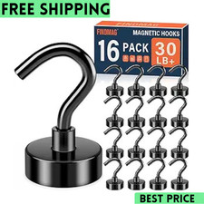 16pc Magnetic Magnet Hooks for Cruise Cabin Office Kitchen Refrigerator Garage