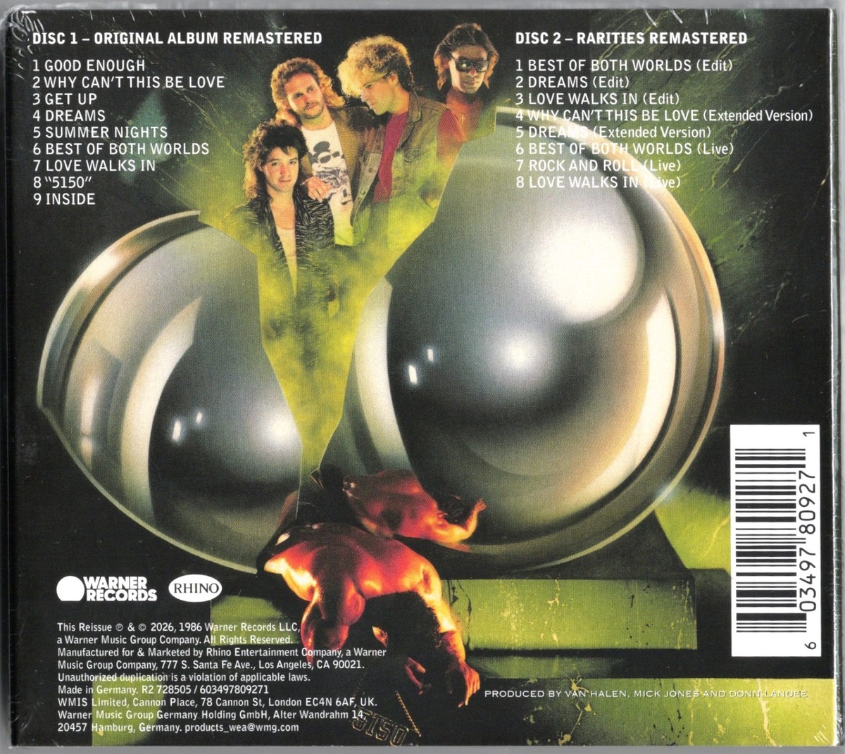 VAN HALEN 5150 Expanded Edition 2CD SET Best of Both Worlds EDIT