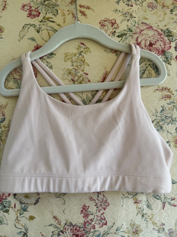 Athleta Girl Upbeat Bra Training Sports Size 12 Large BLUSH PINK CLEAN - NO PADS